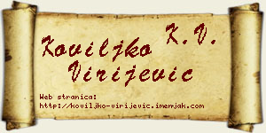 Koviljko Virijević vizit kartica
